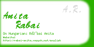 anita rabai business card